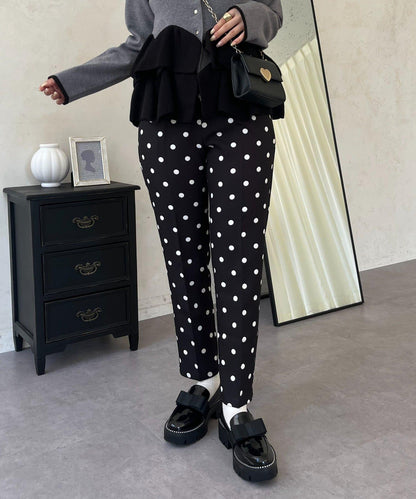波點修身錐形褲