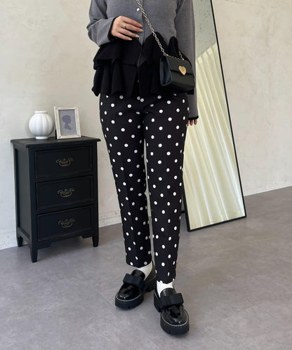 波點修身錐形褲
