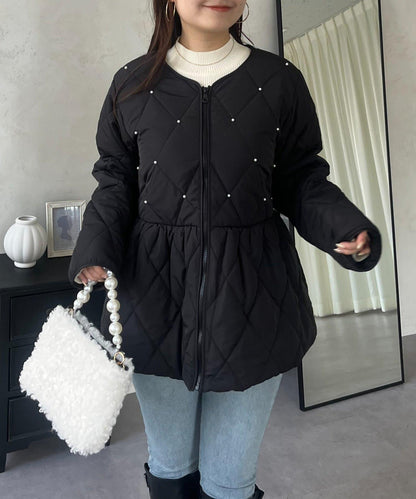 絎縫珍珠荷葉邊短外套