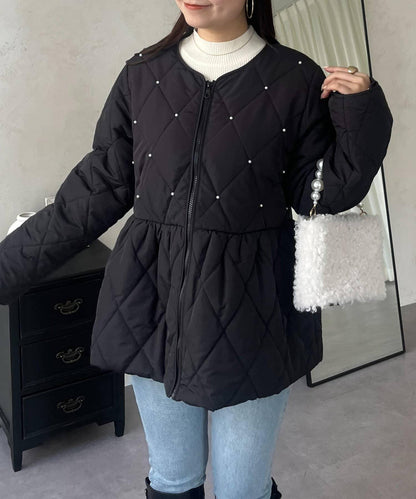 絎縫珍珠荷葉邊短外套