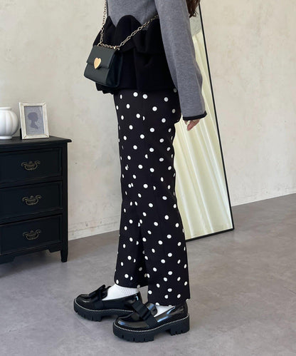 波點修身錐形褲