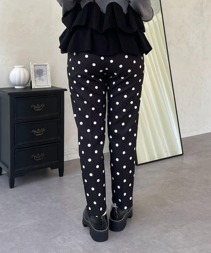 波點修身錐形褲