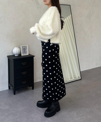 波點提花針織半身裙