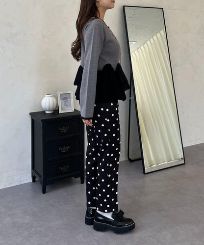 波點修身錐形褲
