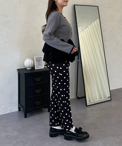 波點修身錐形褲