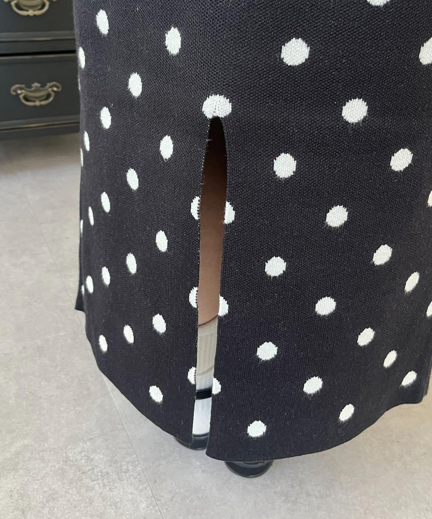 波點提花針織半身裙