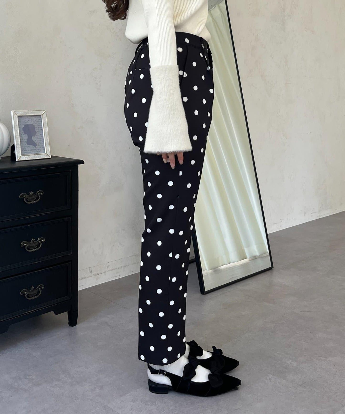 波點修身錐形褲