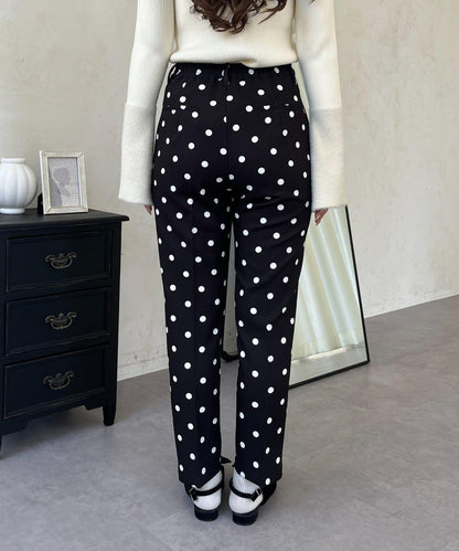 波點修身錐形褲