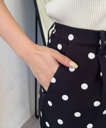 波點修身錐形褲