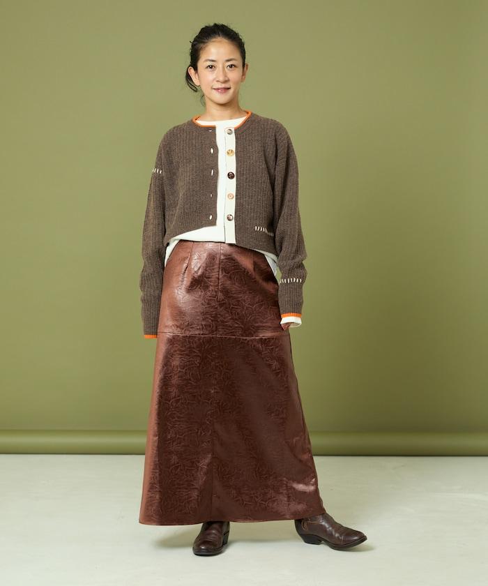 短款拼色針織開衫