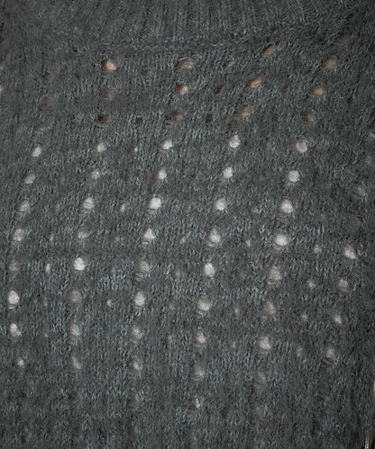 天鵝絨蝴蝶結編織羽毛針織衫