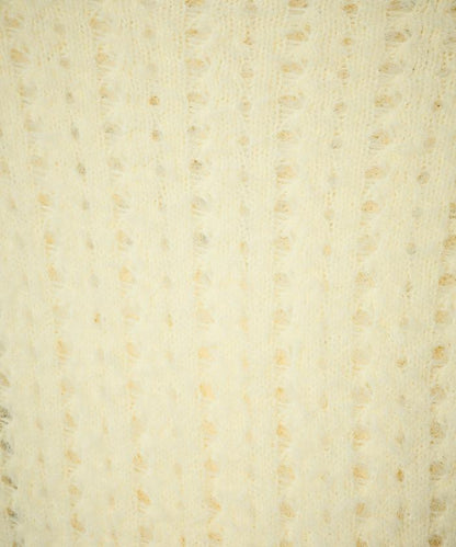 天鵝絨蝴蝶結編織羽毛針織衫