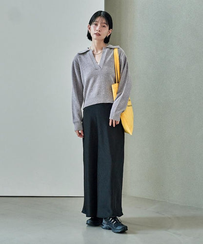 燈芯絨開領翻領針織衫