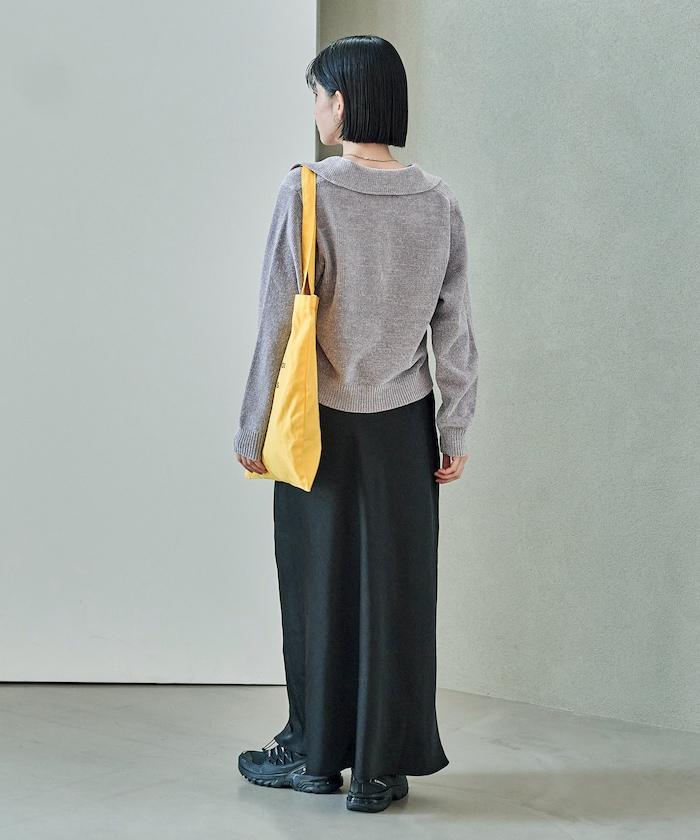 燈芯絨開領翻領針織衫