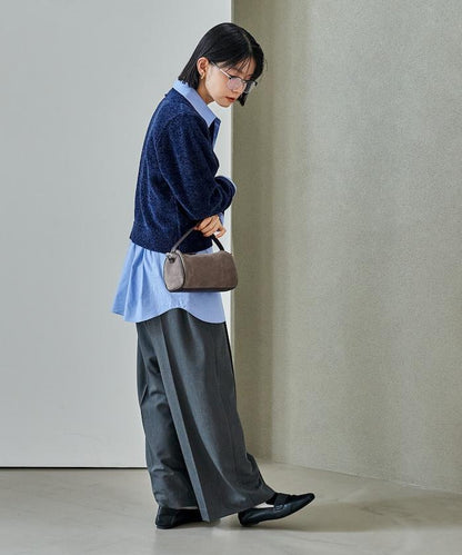 燈芯絨開領翻領針織衫