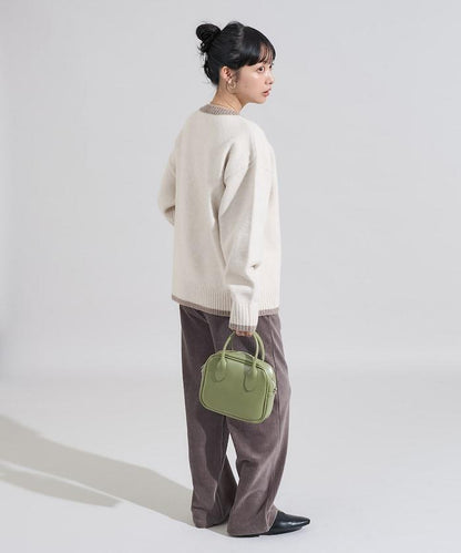 拼色帶口袋針織衫