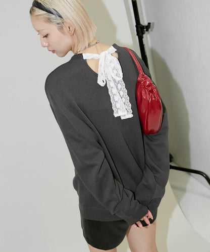 蕾絲蝴蝶結衛衣