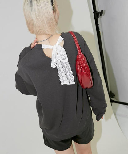 蕾絲蝴蝶結衛衣