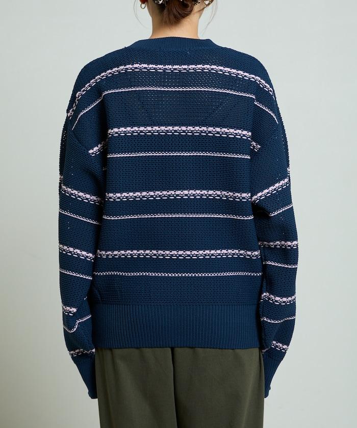 條紋針織套頭衫