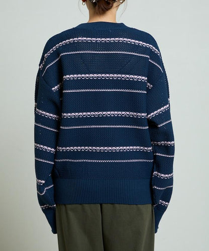 條紋針織套頭衫