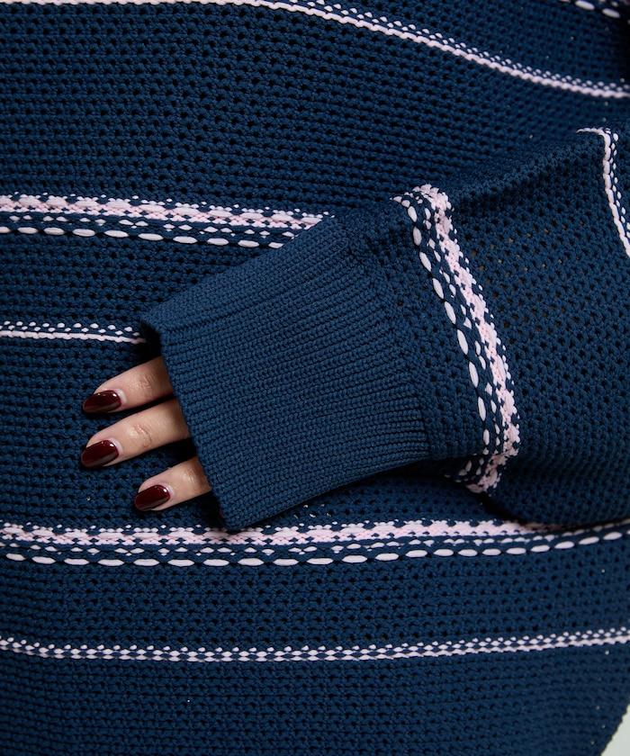 條紋針織套頭衫