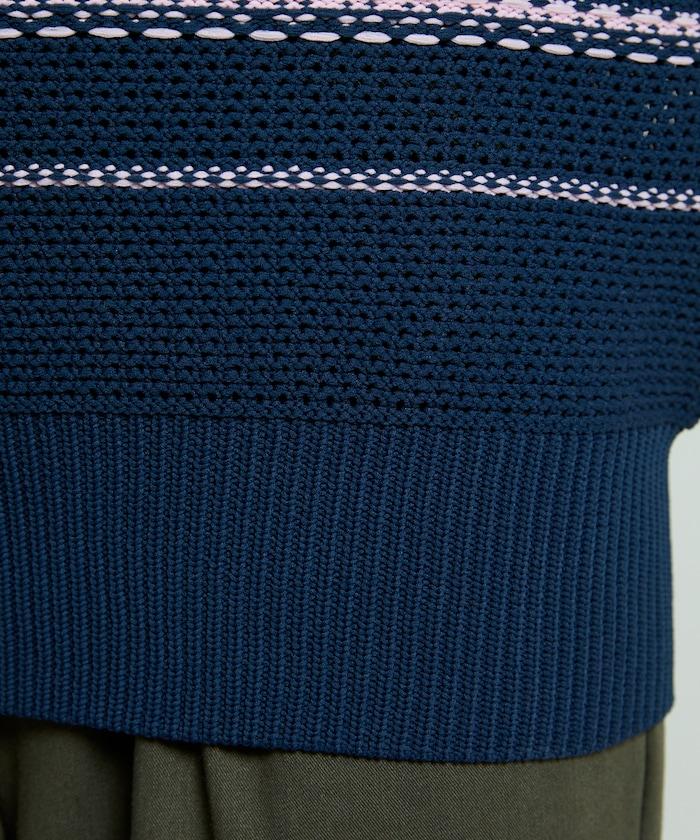 條紋針織套頭衫