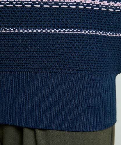 條紋針織套頭衫