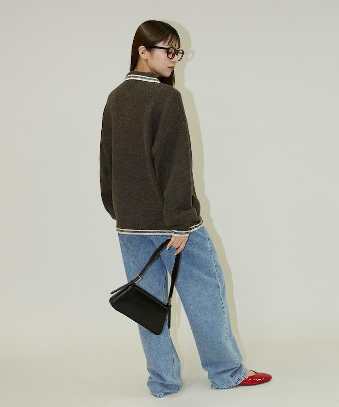 條紋翻領針織衫