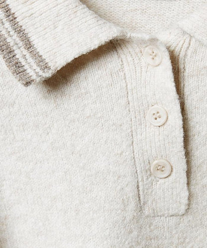 條紋翻領針織衫