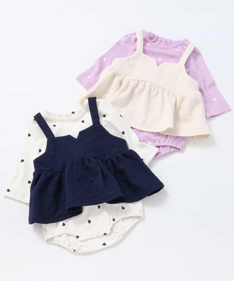 愛心絎縫吊帶背心&全印花連體衣套裝