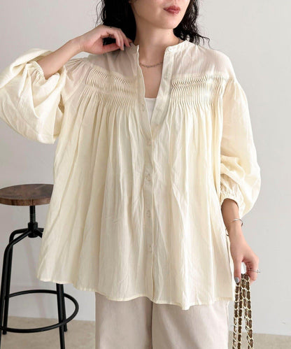 【GEVACO/ゲバコ】褶皺裝飾襯衫