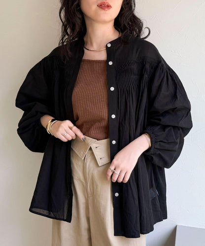 【GEVACO/ゲバコ】褶皺裝飾襯衫