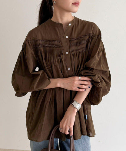 【GEVACO/ゲバコ】褶皺裝飾襯衫