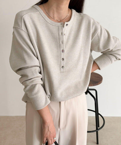 2WAY亨利領亮絲套頭衫