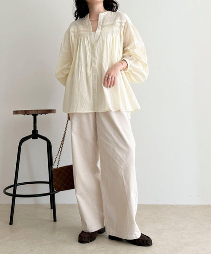 【GEVACO/ゲバコ】褶皺裝飾襯衫