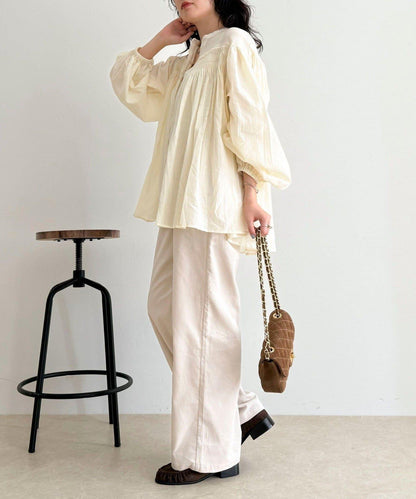 【GEVACO/ゲバコ】褶皺裝飾襯衫