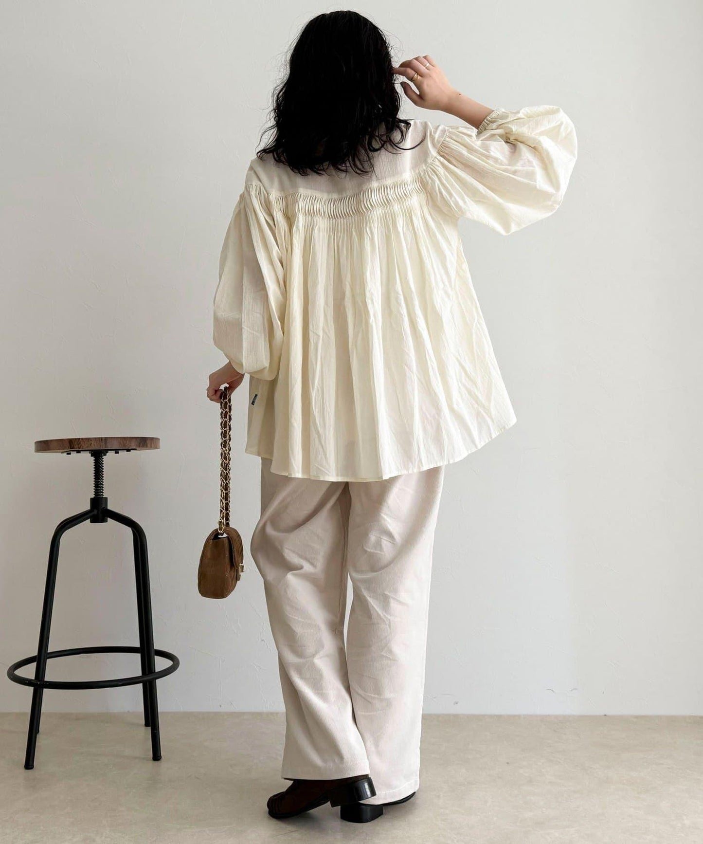 【GEVACO/ゲバコ】褶皺裝飾襯衫