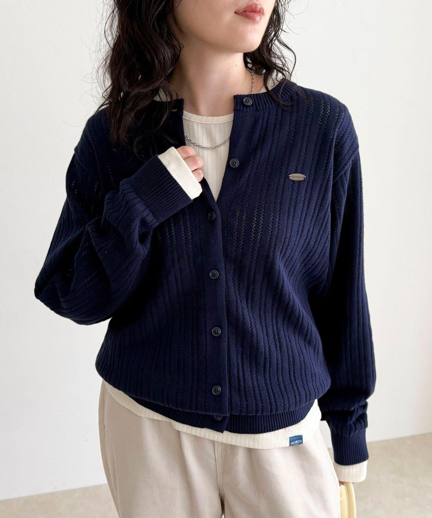 【GEVACO/ゲバコ】帶內搭T恤開衫