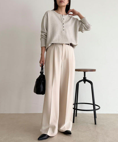 2WAY亨利領亮絲套頭衫