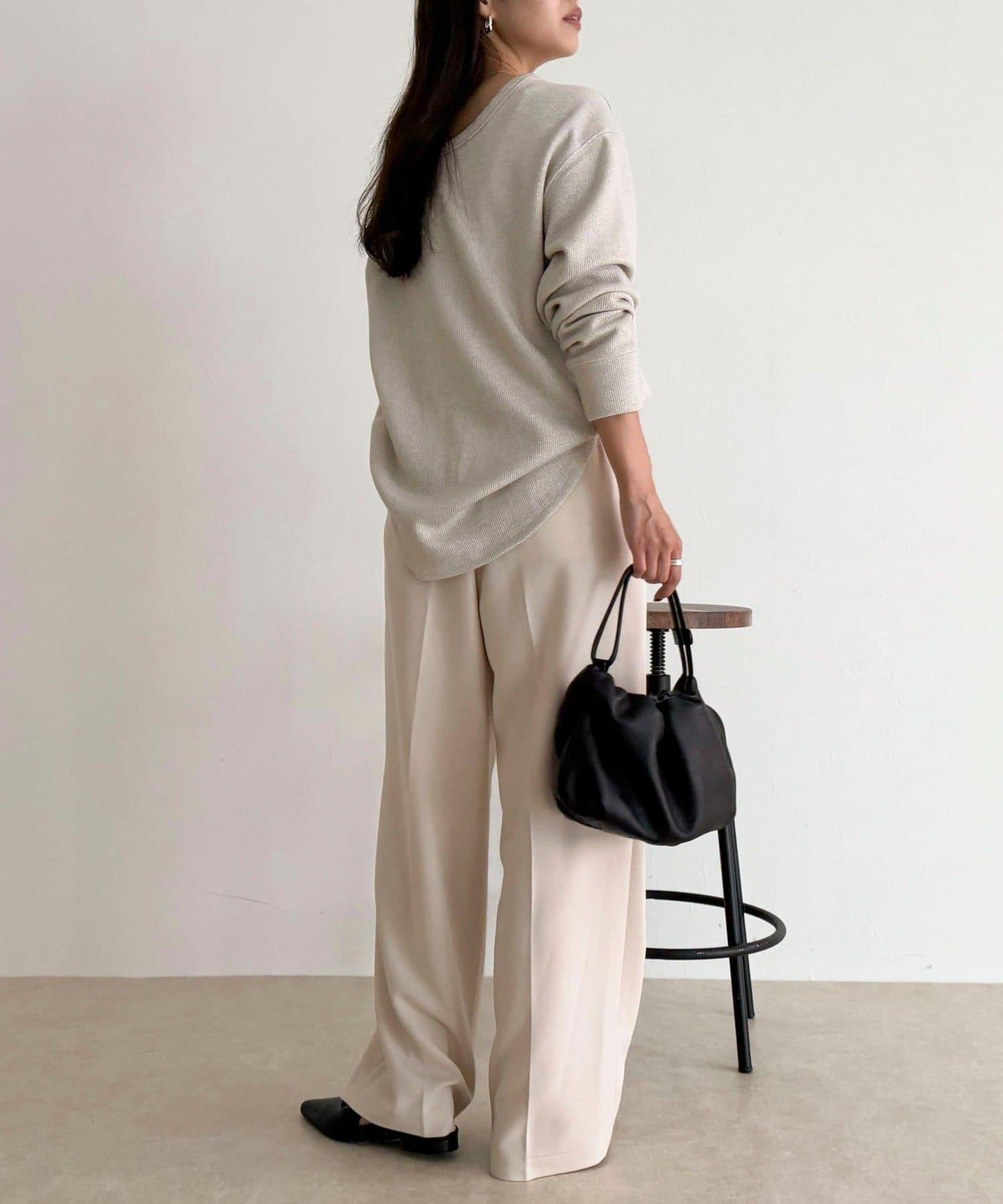 2WAY亨利領亮絲套頭衫