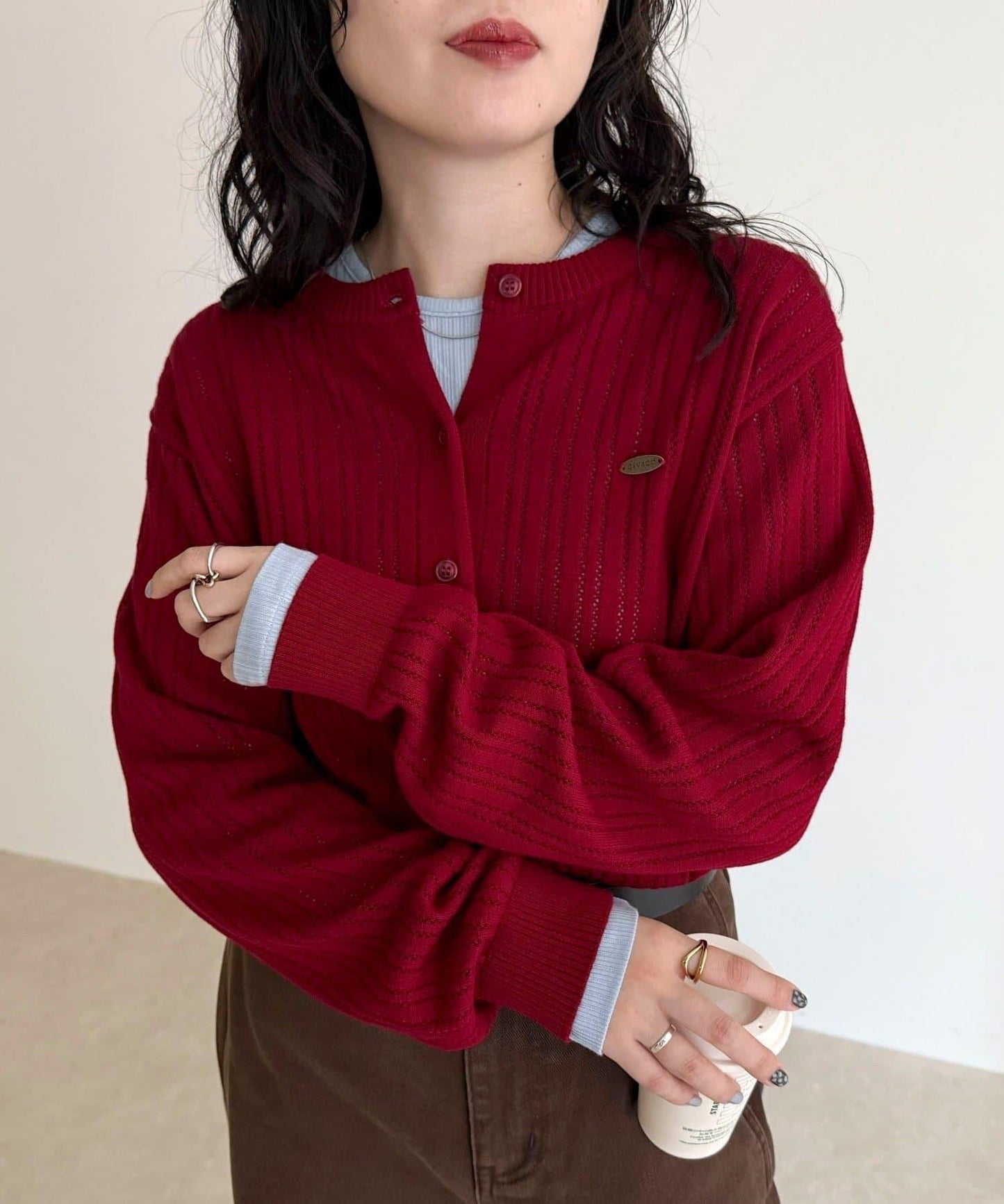 【GEVACO/ゲバコ】帶內搭T恤開衫