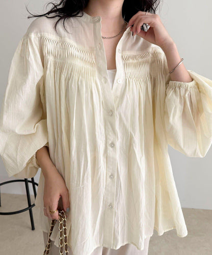 【GEVACO/ゲバコ】褶皺裝飾襯衫