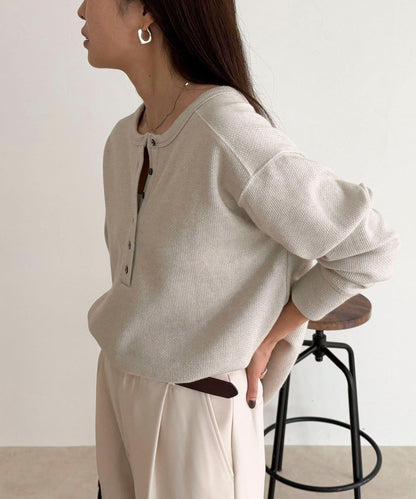 2WAY亨利領亮絲套頭衫