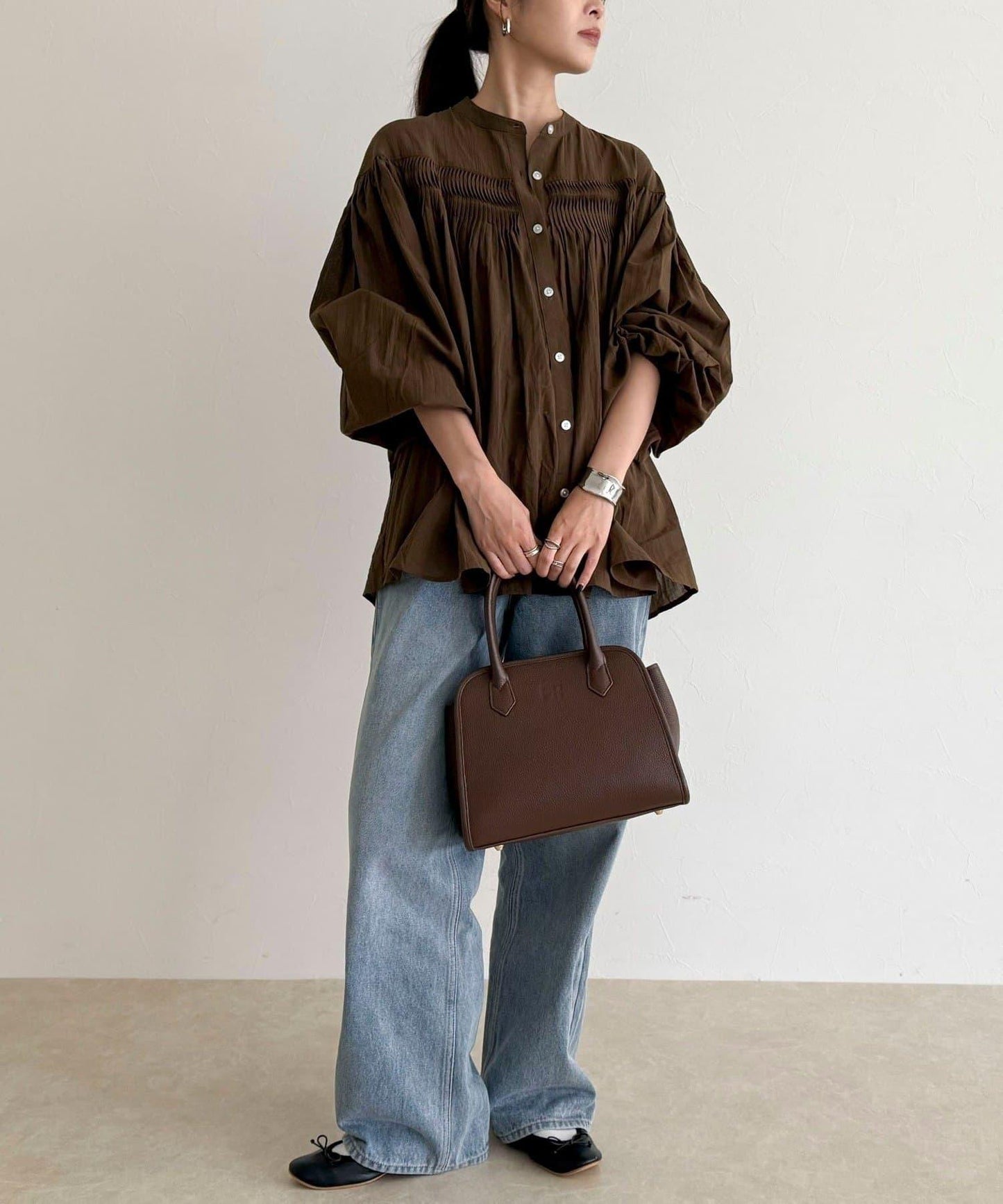 【GEVACO/ゲバコ】褶皺裝飾襯衫