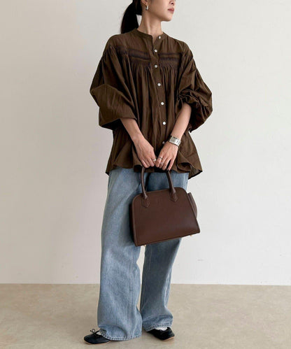 【GEVACO/ゲバコ】褶皺裝飾襯衫