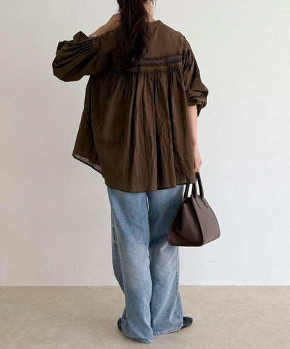 【GEVACO/ゲバコ】褶皺裝飾襯衫