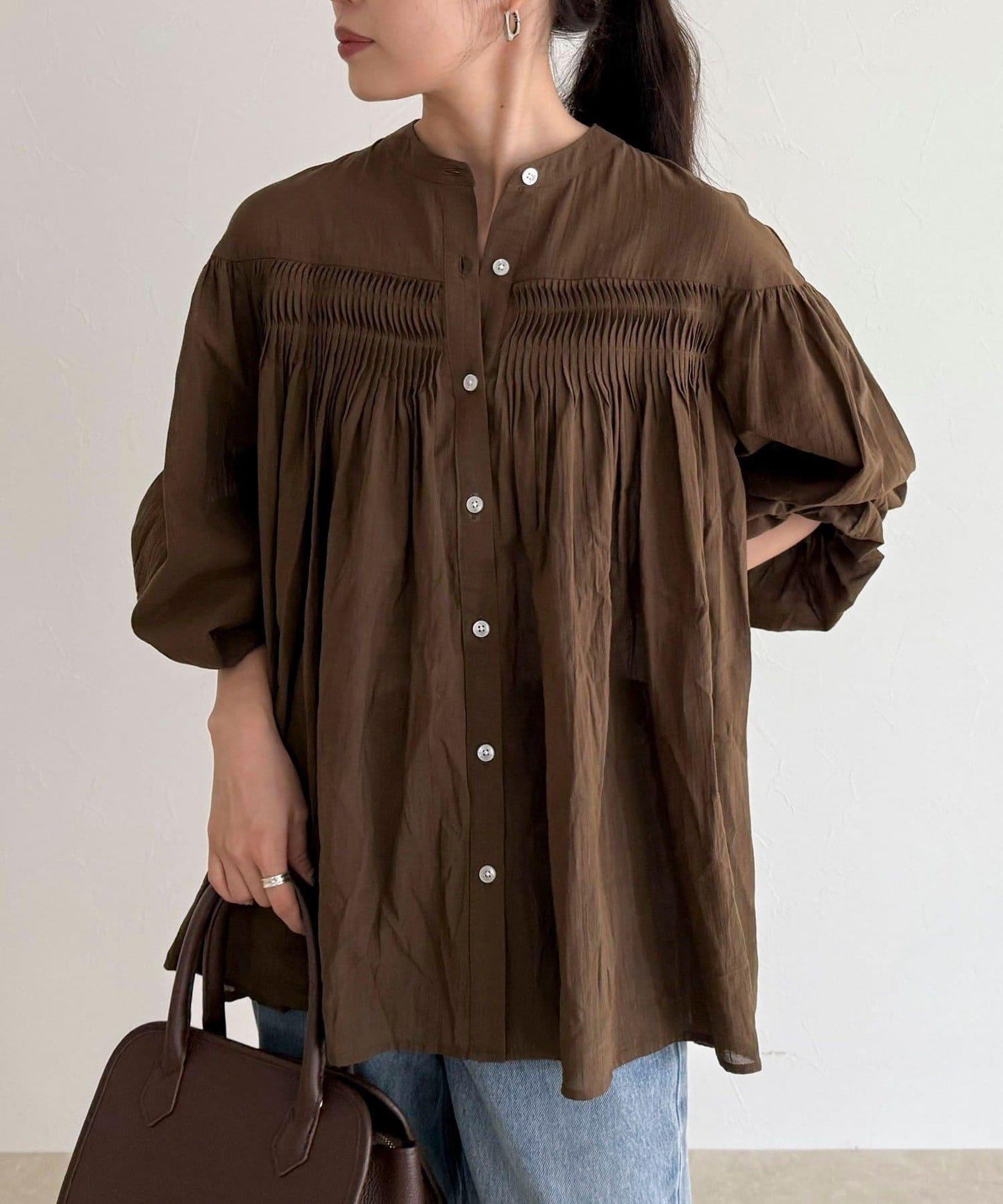 【GEVACO/ゲバコ】褶皺裝飾襯衫
