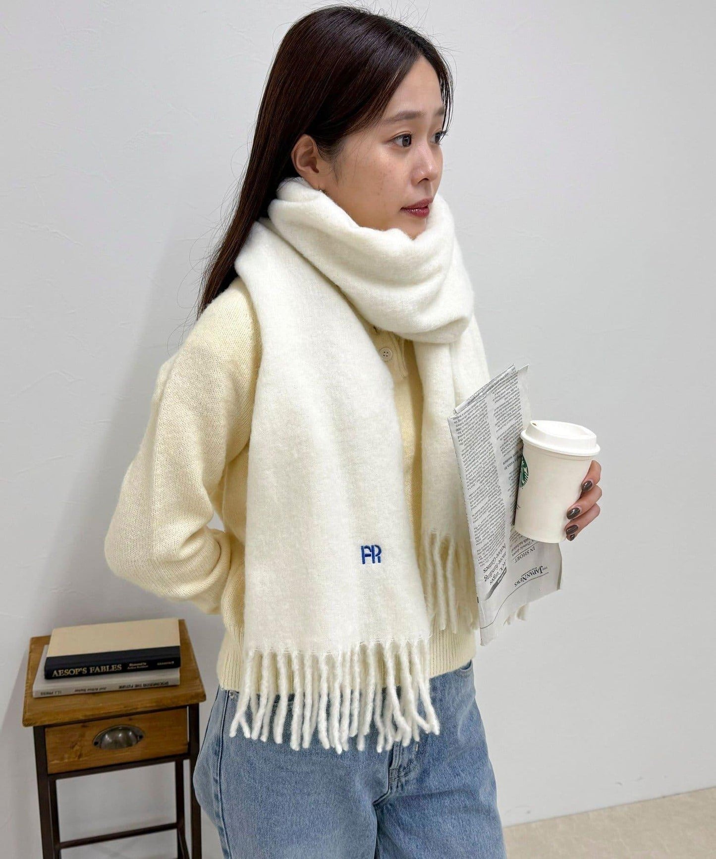 輕盈圈圈紗純色圍巾45