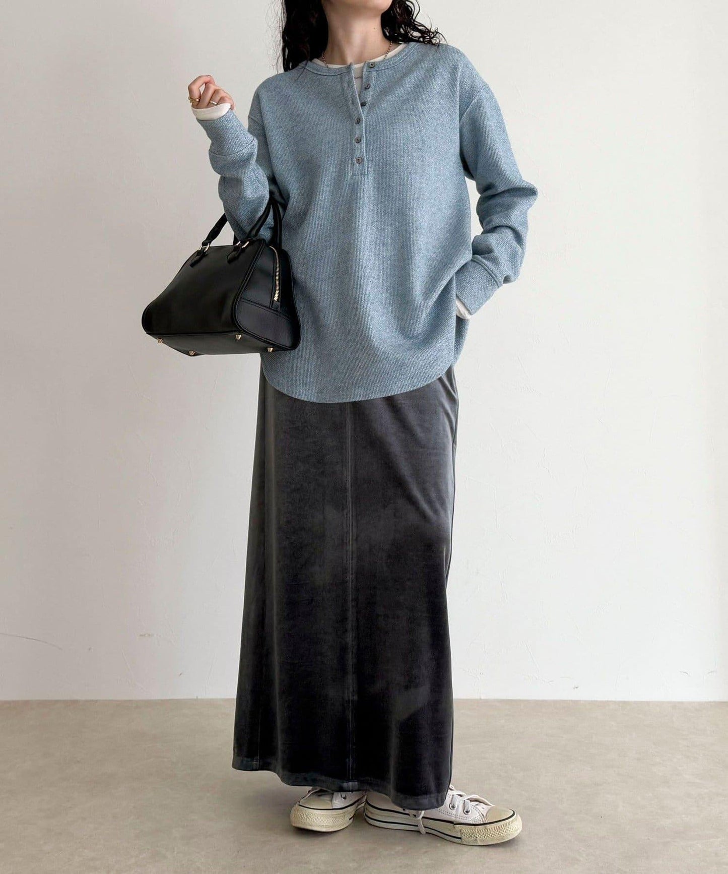 2WAY亨利領亮絲套頭衫