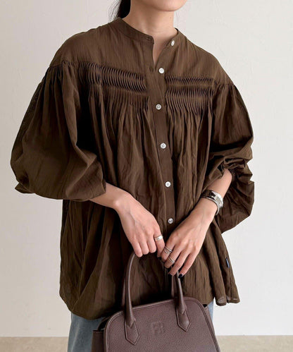 【GEVACO/ゲバコ】褶皺裝飾襯衫